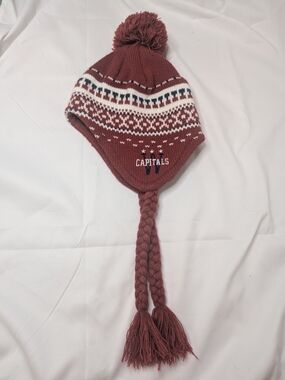 🔴5/$25 Kids' Washington Capitals 2015 Winter Classic Knit Earflap Pom Hat